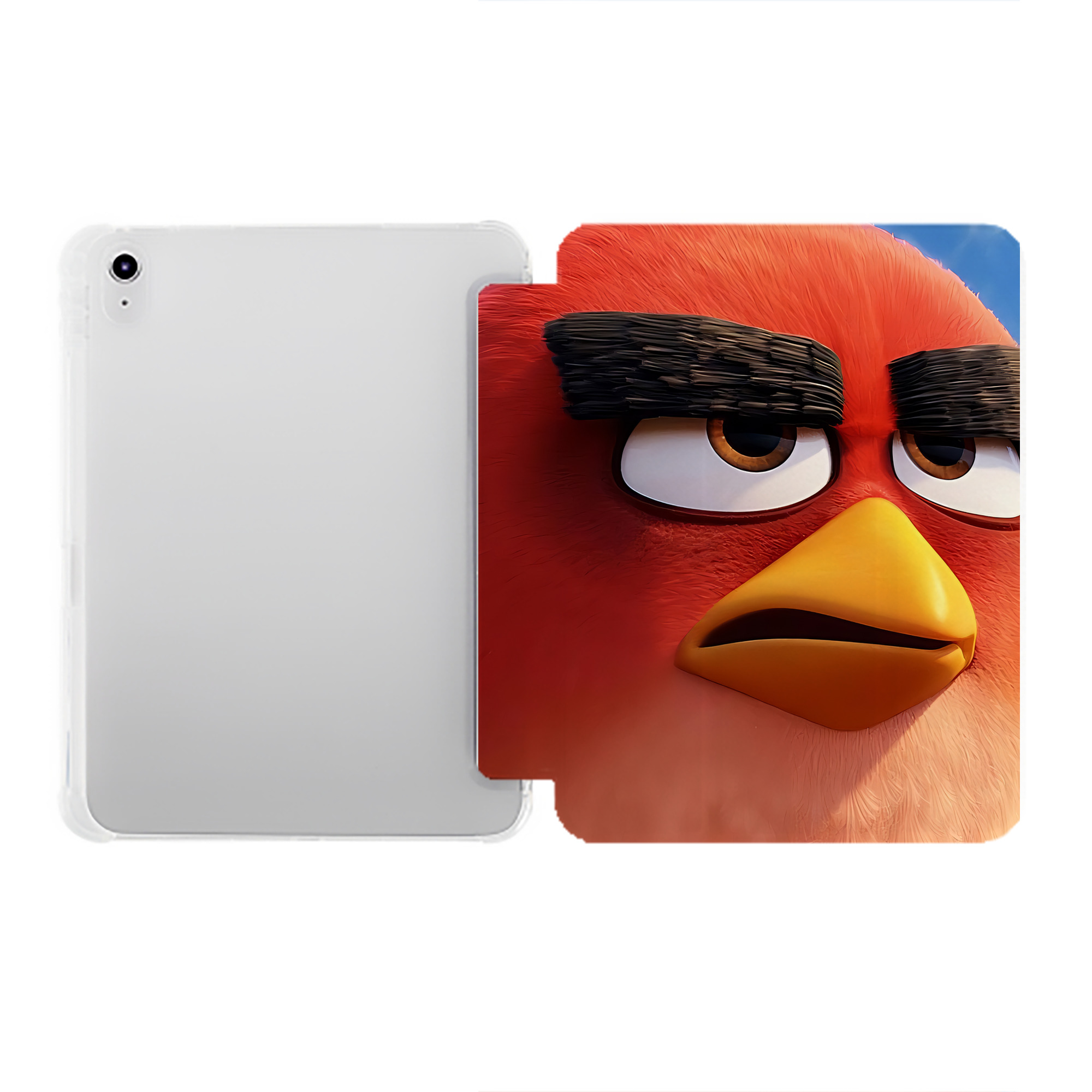 （画像用） Angry Birds アングリーバード IPad ケース ペン収納付き 三つ折りスタンド PUレザー×シリコン 対応機種9.5/10.5/10.9インチ